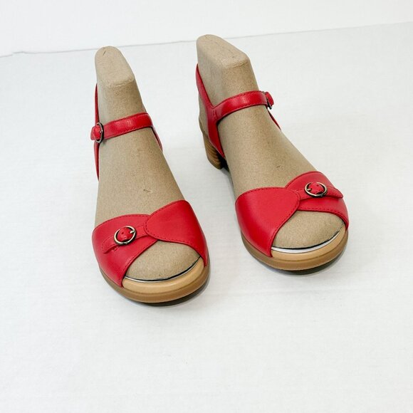DANSKO NWB Sz 39 Red/Poppy Nappa Leather Tessie Comfort Sandals - Picture 5 of 10